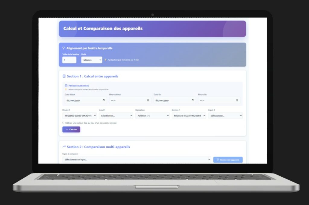 Module de calcul avancé et de comparaison multi-appareils.